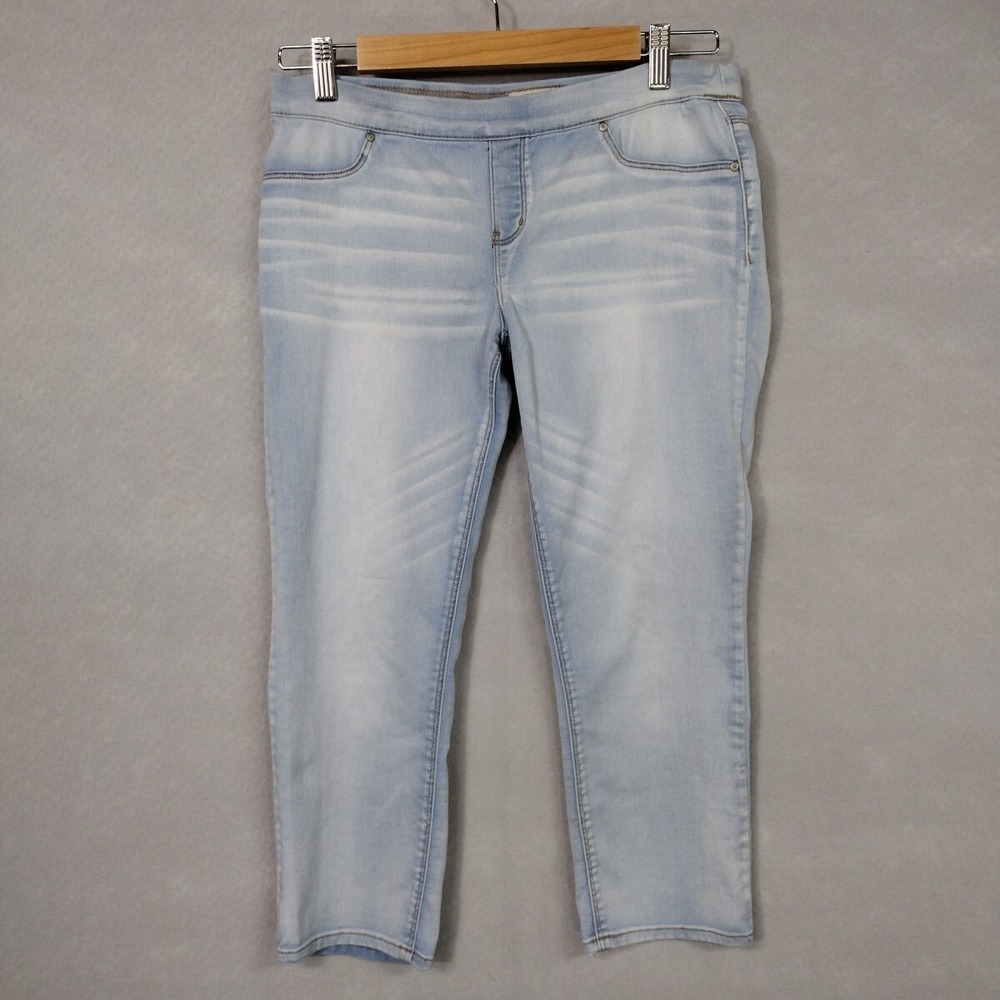 LEI Women 9 Jeggings Blue Light Wash Cropped Stretch 90s Y2K Capri Jeans